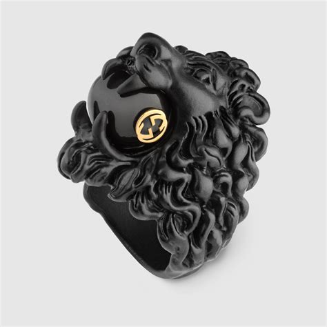 gucci lion ring with pearl